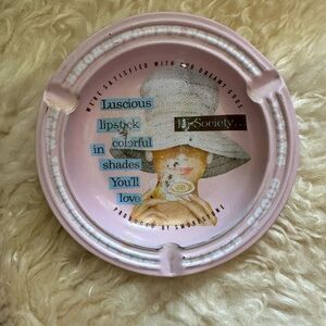 Vintage/Retro style Society Pink and Blue Retro Lipstick Graphic ashtray